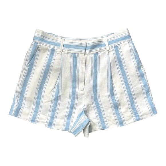 FRAME, WOMENS, BLUE/WHITE STRIPE LINEN SHORTS. SUPER COMFORTABLE & COOL. SIZE 6 - Picture 1 of 7